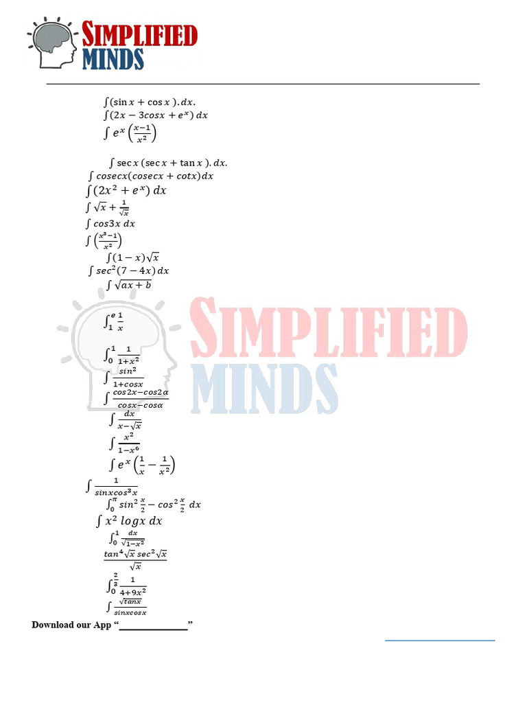 7 Integrals 2ndPUC PYQs 972ef9cb 778a 401e Aaae D38b3c58e6f7 | PDF ...