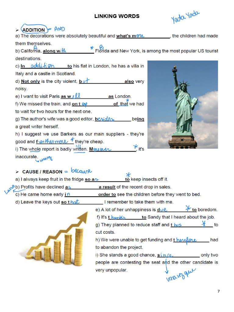 Linking Words For B2 | PDF