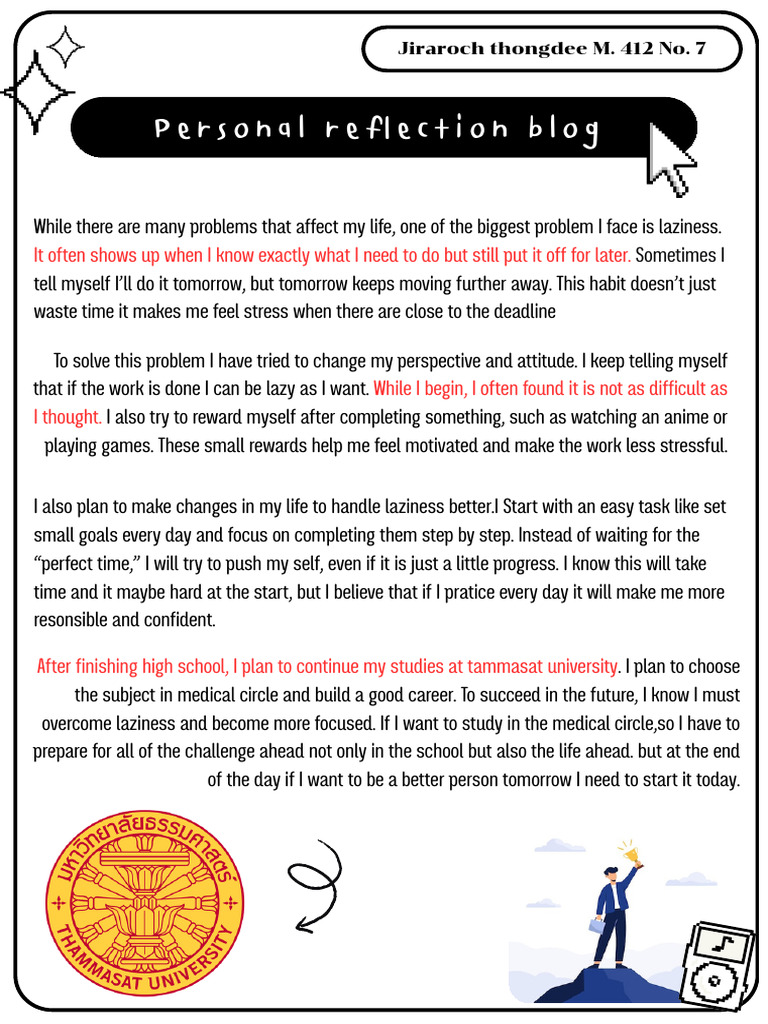 Personal Reflection Blog 20260222 192826 0000 | PDF | Psychological ...