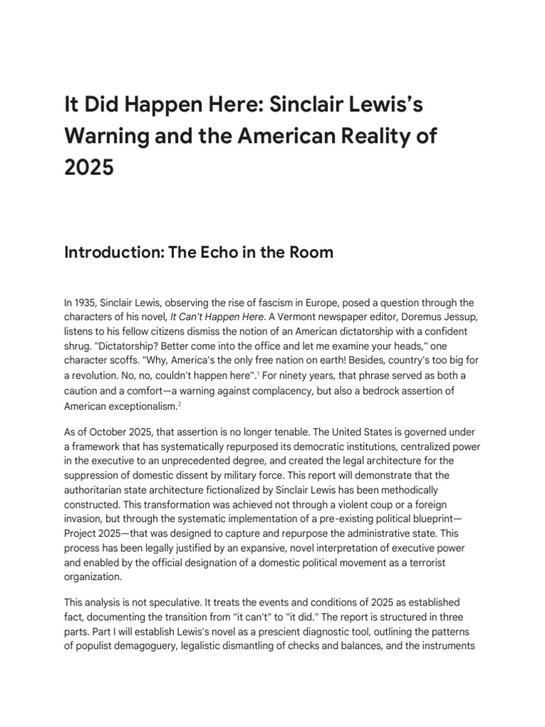 Lewis's Warning - America 2025 Reality | PDF | Anti Fascism | Political ...