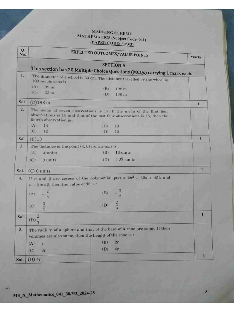 Maths Set 3 | PDF