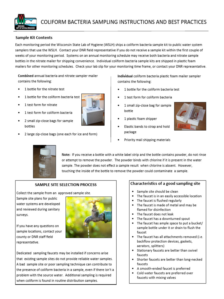 Collect Coliform Sample | PDF | Tap (Valve)