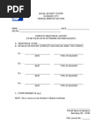 SSS Medical Certificate for Obstetrical History | PDF