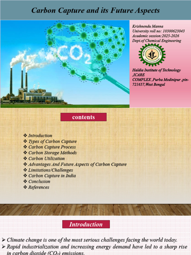 Seminar Carbon Capture. | PDF | Carbon Capture And Storage | Carbon Dioxide