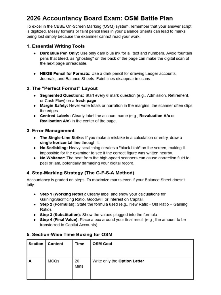 2026 Accountancy Board Exam - OSM Plan | PDF