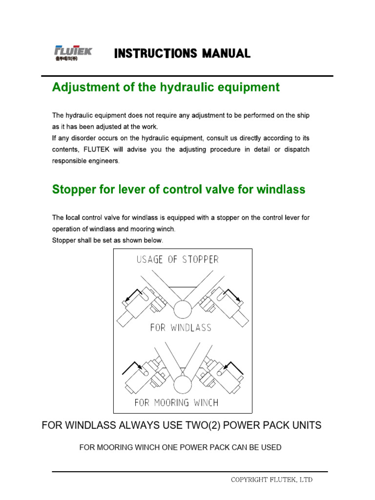 Stopper For Level of Control Valve For Windlass | PDF