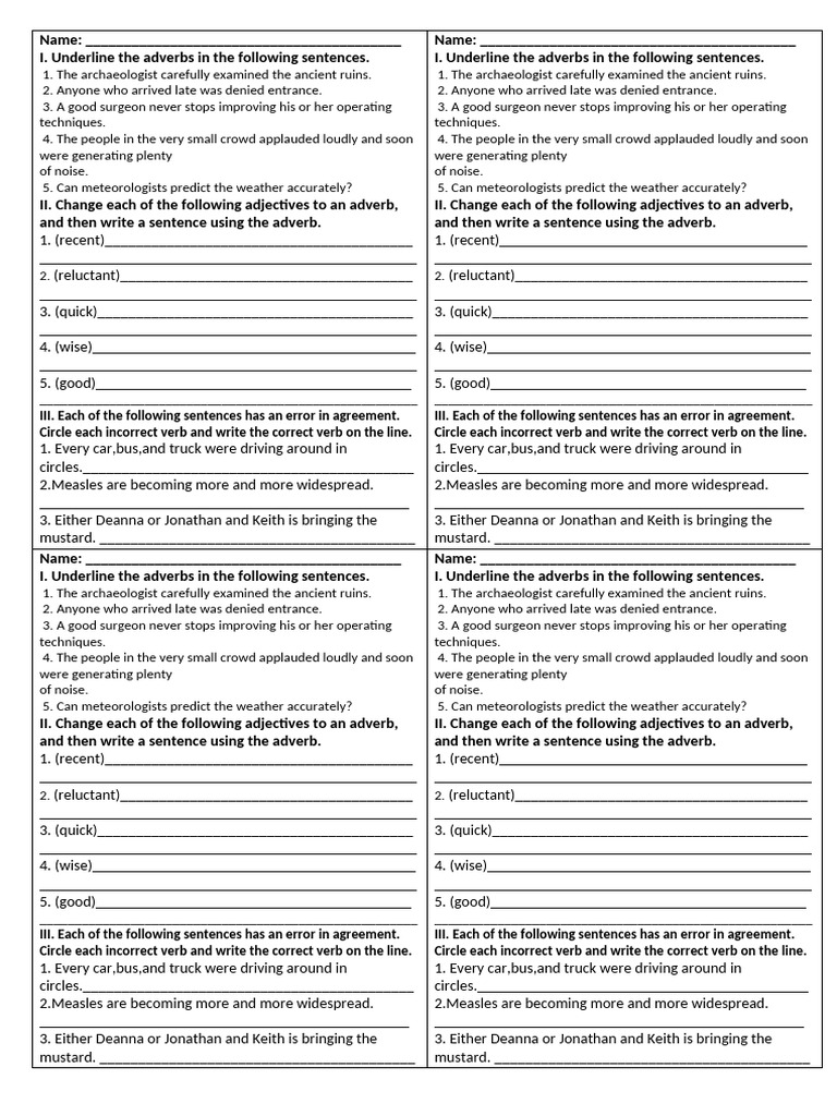 Summative Quiz For Advance English Grade 7 | PDF | Adverb | Linguistics