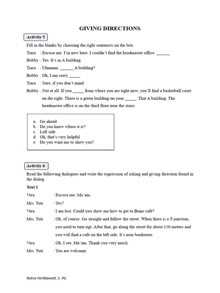 English - Giving Directions | PDF | Transport