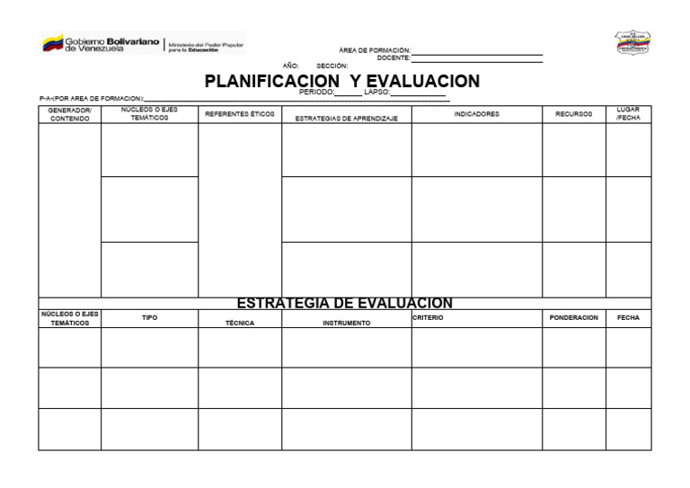 Formato Plan de Evaluacion 2026 | PDF