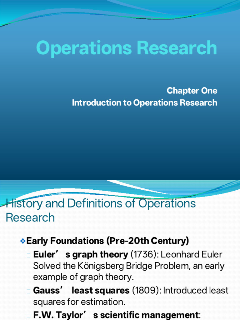 Operations Research CH 1 | PDF | Operations Research | Mathematical ...