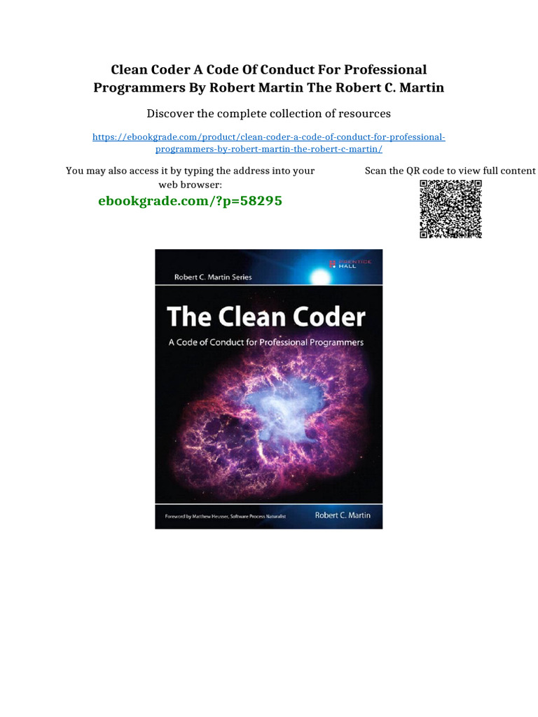 Clean Coder A Code of Conduct For Professional Programmers by Robert ...