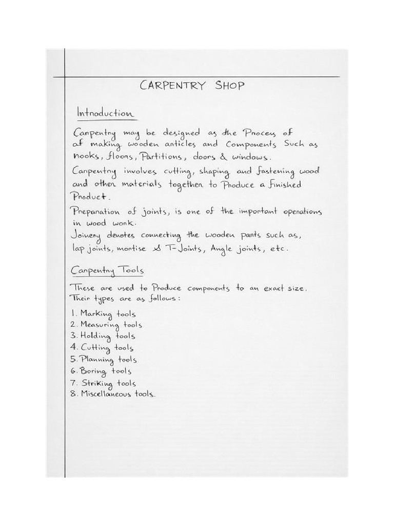 Carpentry and Forging Handwritten Style | PDF