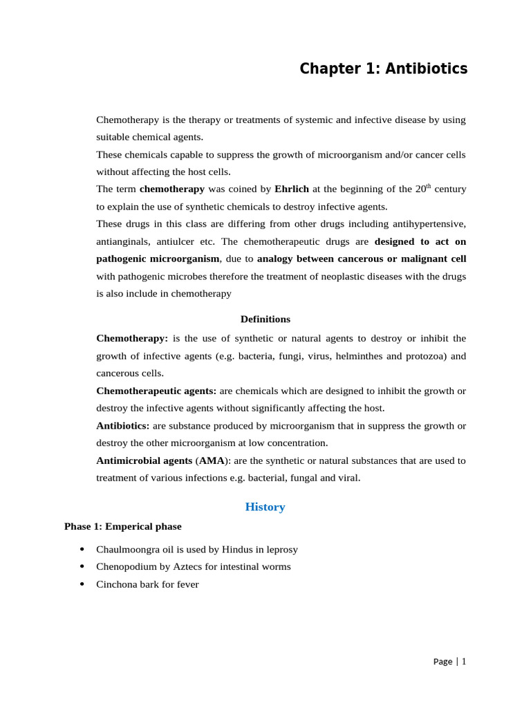Antibiotics Introduction | PDF | Chemotherapy | Clinical Medicine