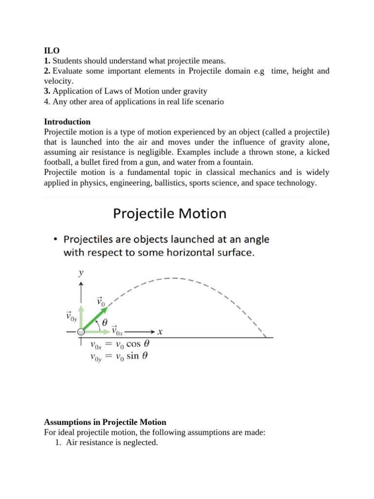Introduction To Projectile GET 103 | PDF | Projectiles | Classical ...