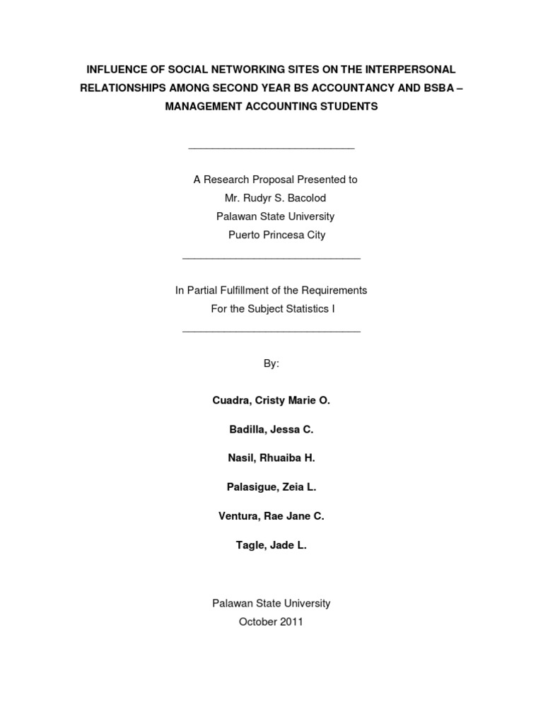 Influence of SNS On Interpersonal Relationships | PDF | Social ...