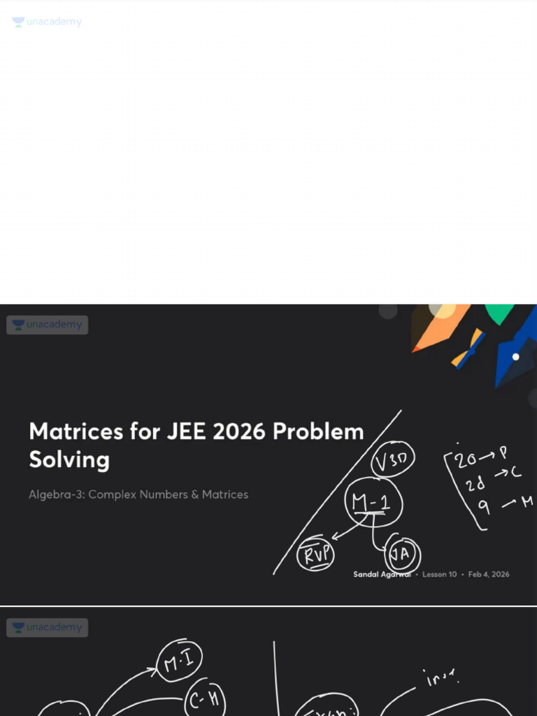 Matrices For JEE 2026 Problem Solving With Anno | PDF