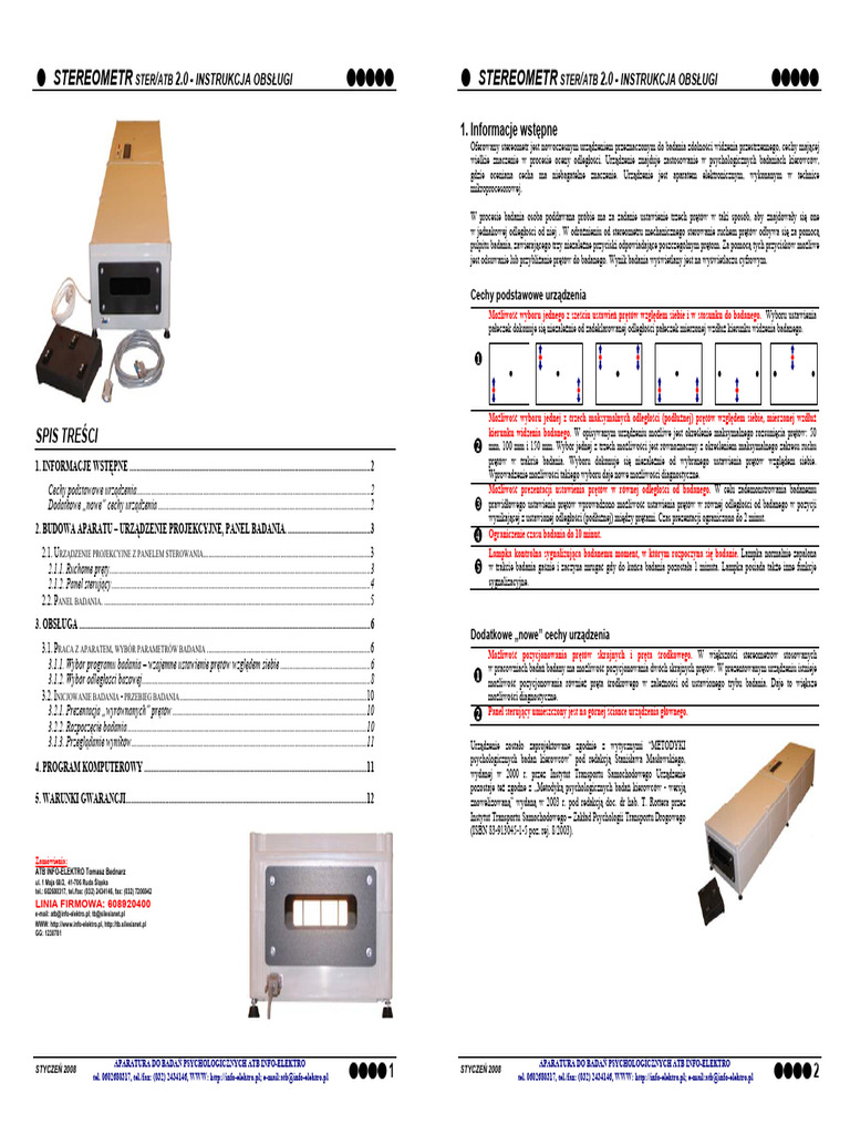 Mini Stereometr STER ATB20 Instrukcja 2008 01 | PDF