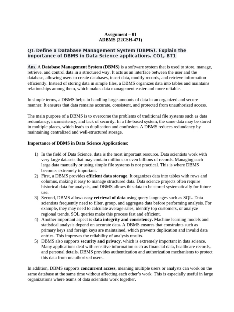 ADBMS | PDF | Database Index | Relational Model