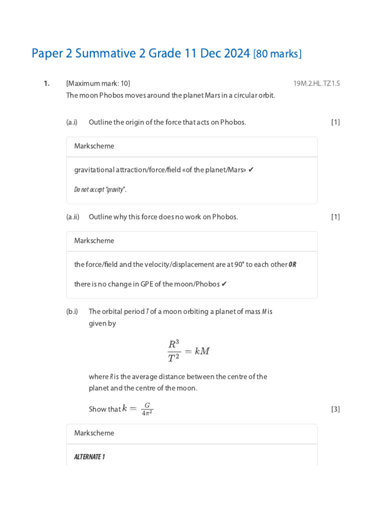 Summative 2 Section 2 MS Grade 11 Dec 2024 | PDF