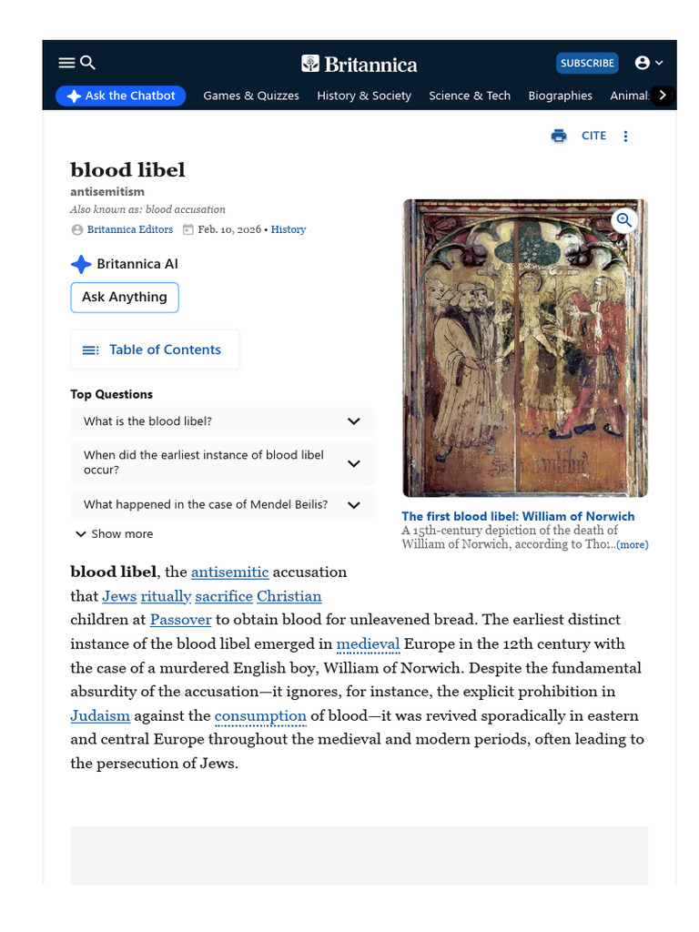 WWW Britannica Com Topic Blood Libel... | PDF | Antisemitism | Jesus