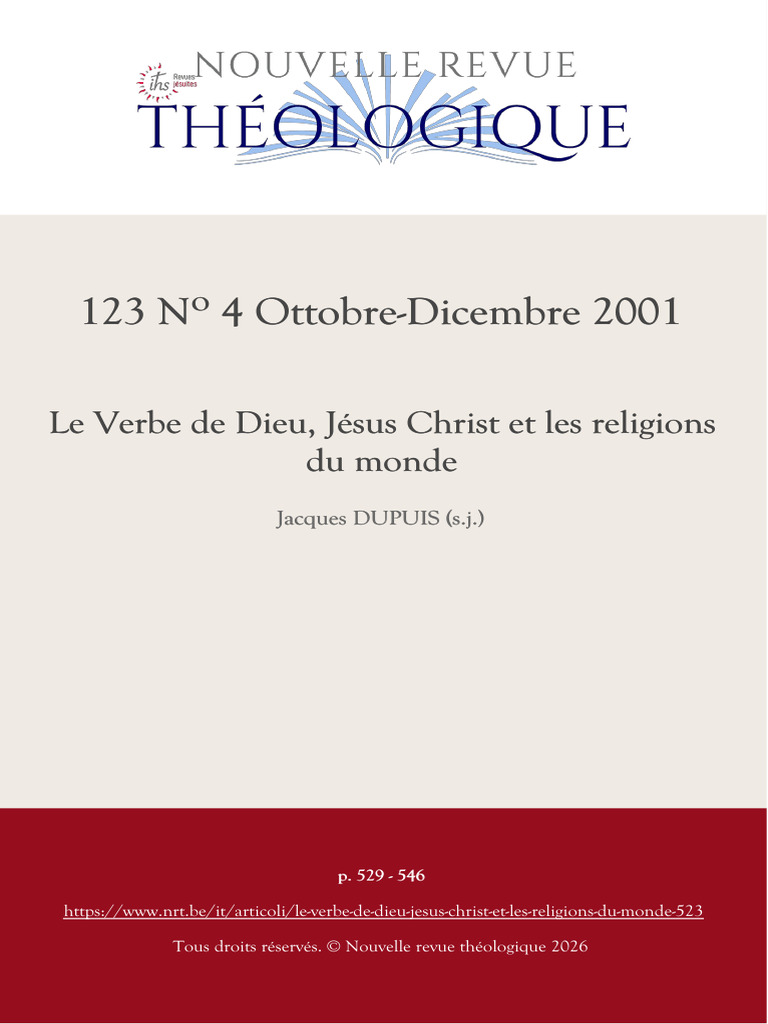 Le Verbe de Dieu Jesus Christ Et Les Religions Du Monde | PDF | Logos ...