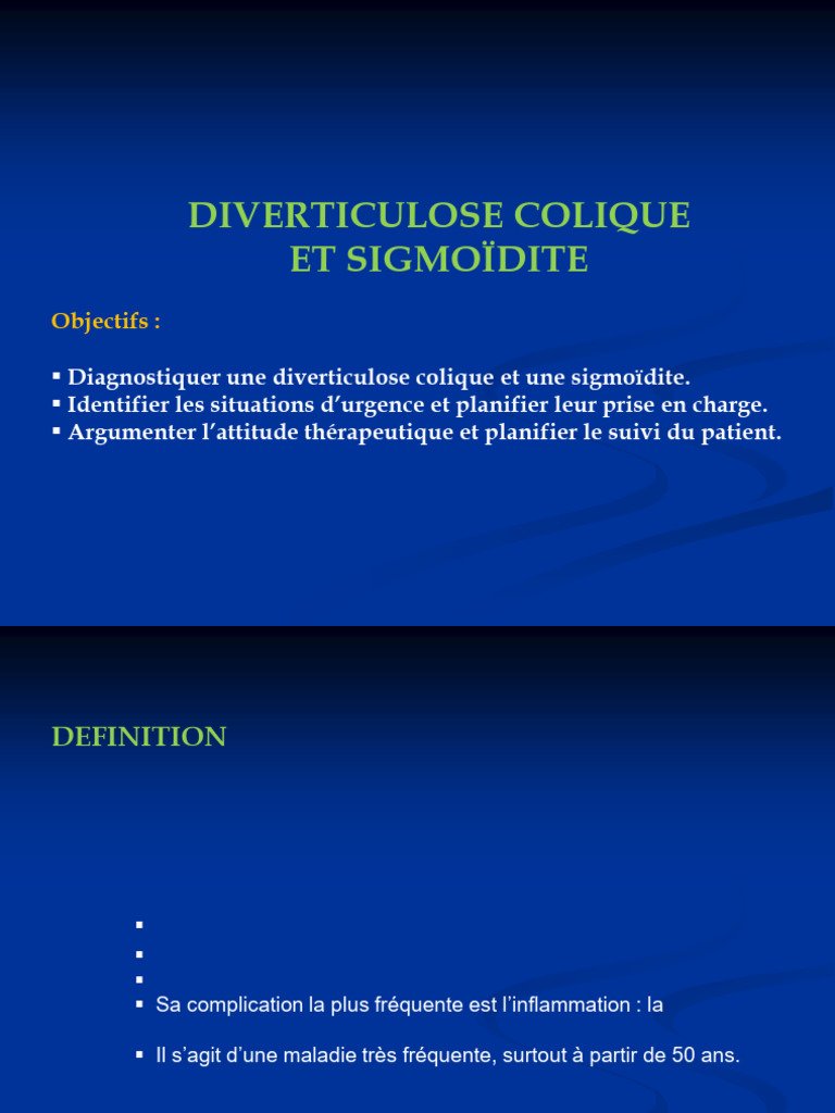 Diverticulose Colique Et Sigmoïdite | PDF | Médecine | Maladies digestives