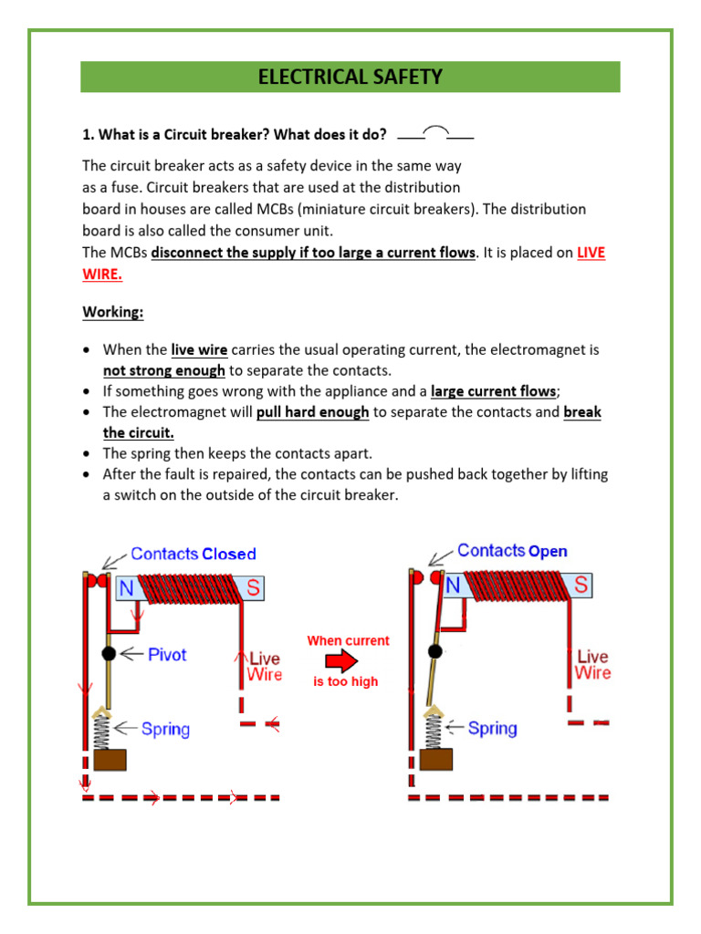 Electrical Safety Handout PDF | PDF | Fuse (Electrical) | Equipment