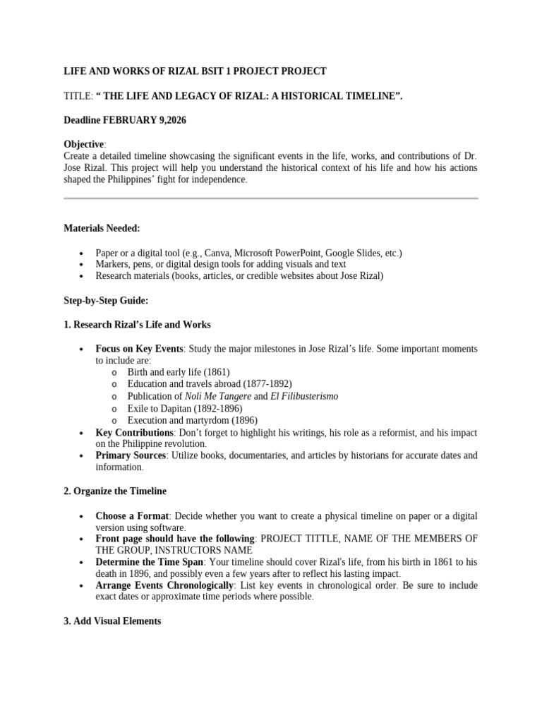 Life and Works of Rizal Midterm Project | PDF