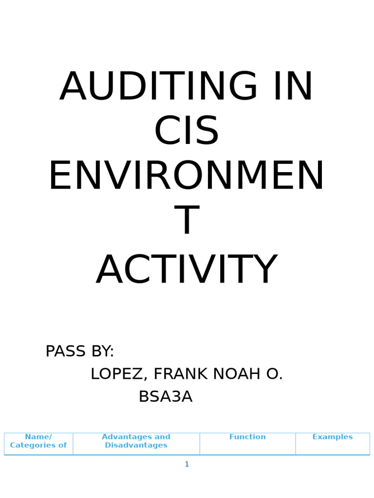 Cis Notes | PDF | Audit | Computer Science