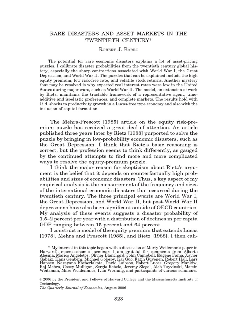 Barro, 2006 | PDF | Recession | Gross Domestic Product