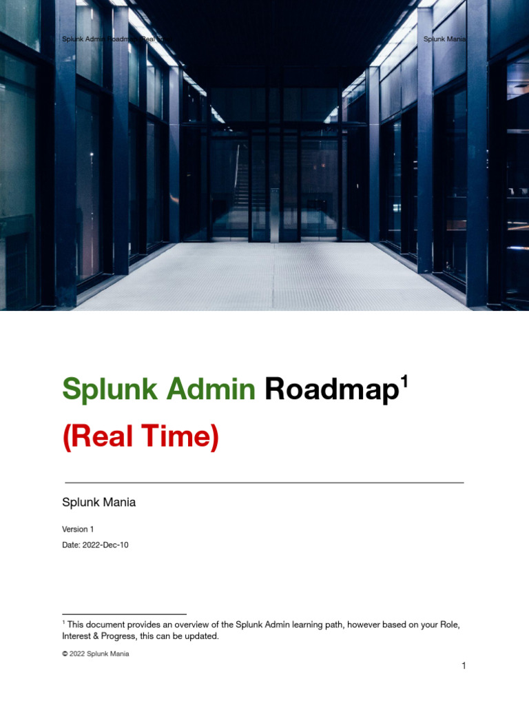 Splunk Mania - Splunk Admin Roadmap - Details - V0.1 | PDF | Computer ...