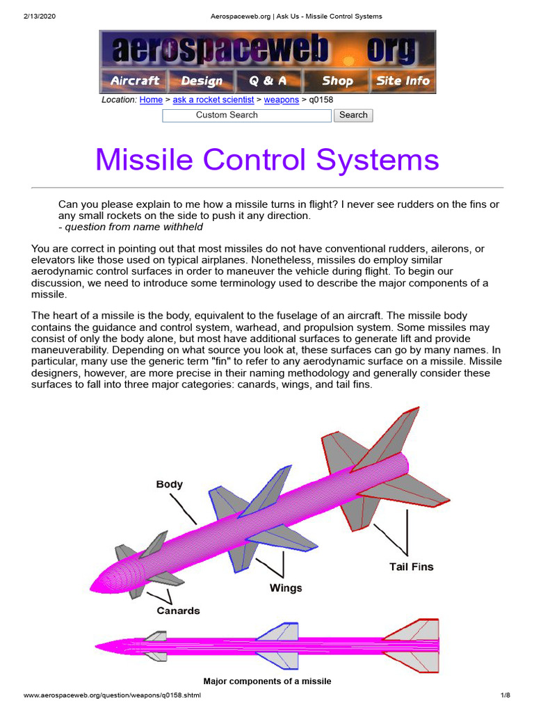 Ask Us - Missile Control Systems | PDF | Empennage | Flight Control ...