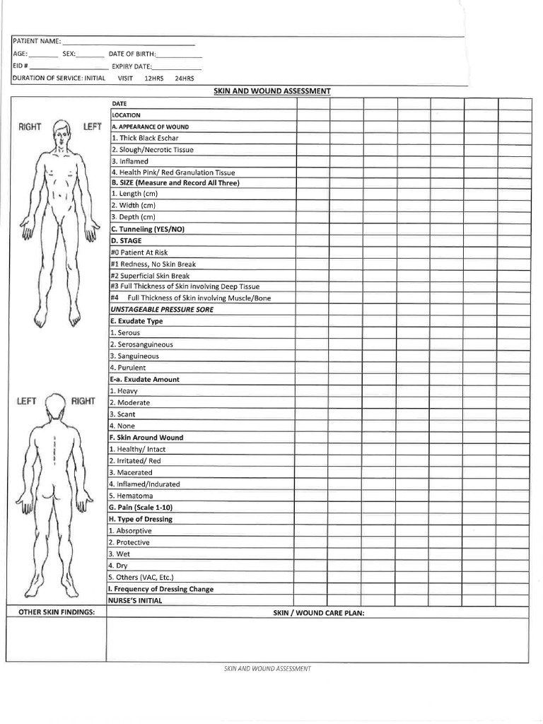 Skin and Wound Assessment 1 | PDF