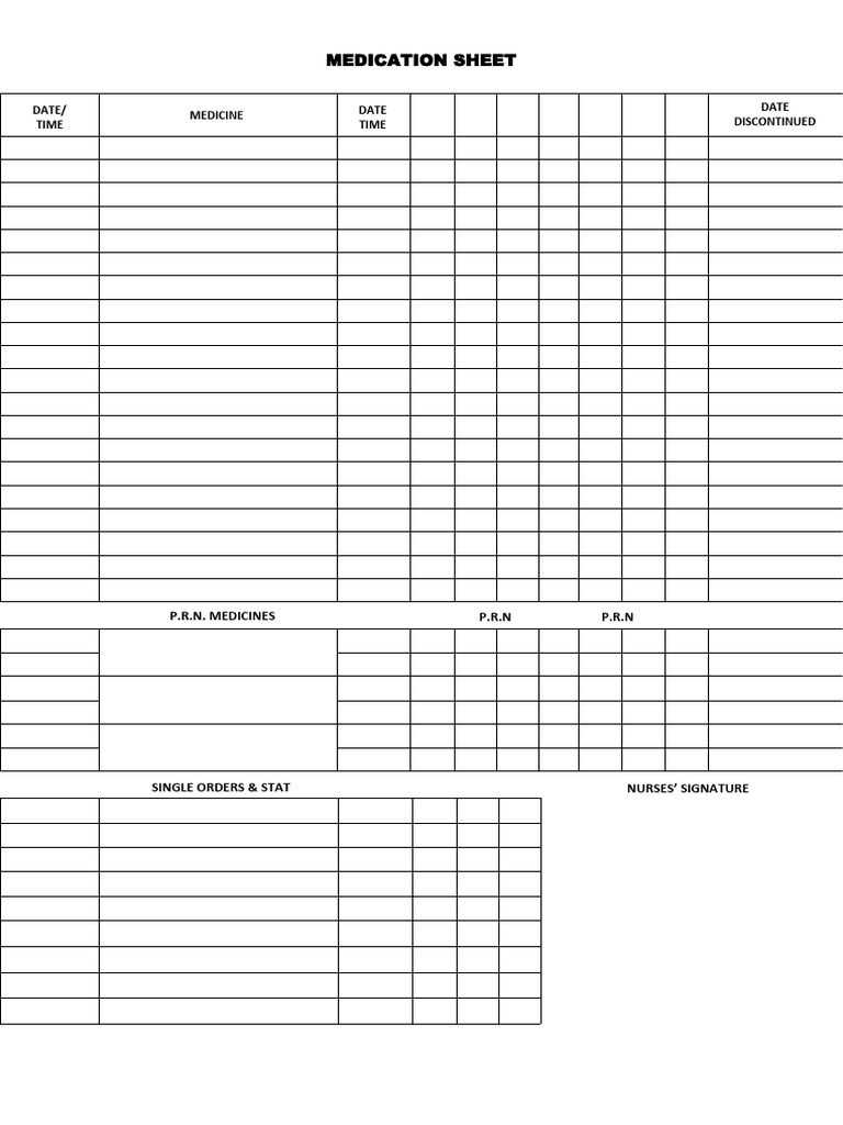 Medication Sheet | PDF