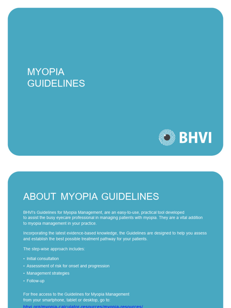 BHVI Myopia Management Guidelines English | PDF | Myopia | Visual System