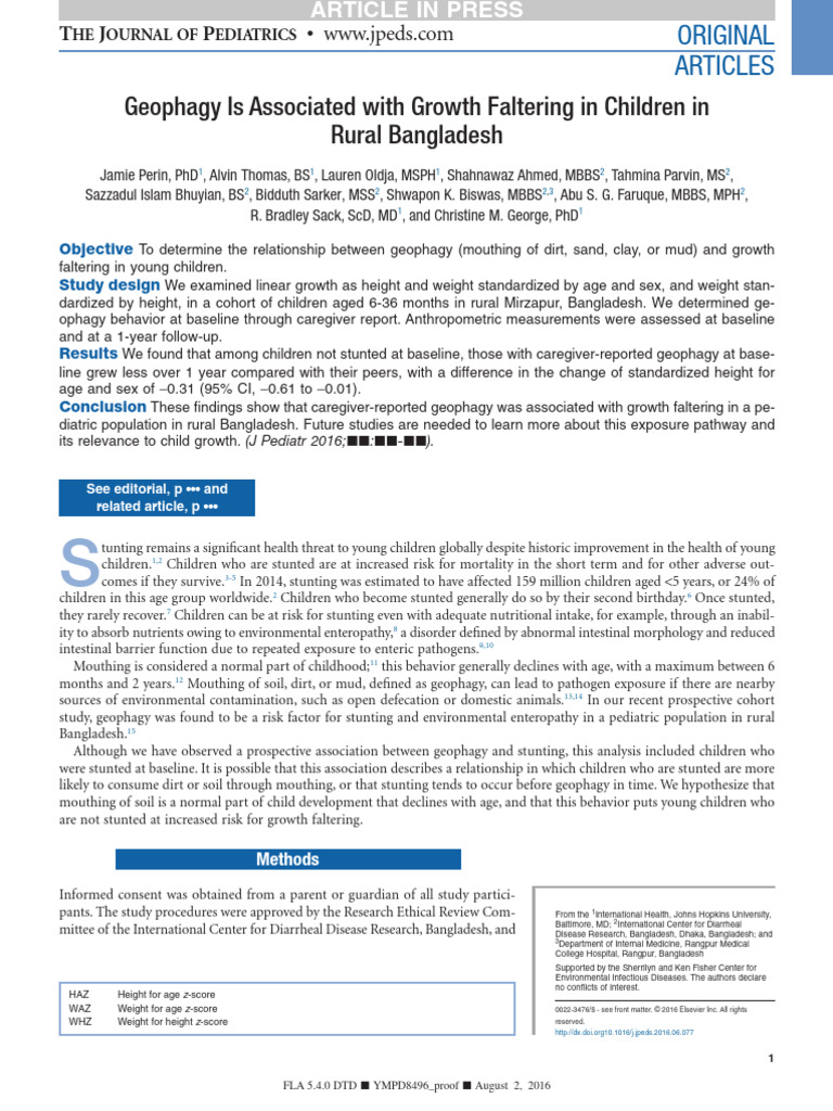 Perin Et Al. - 2016 - Geophagy Is Associated With Growth Faltering in ...