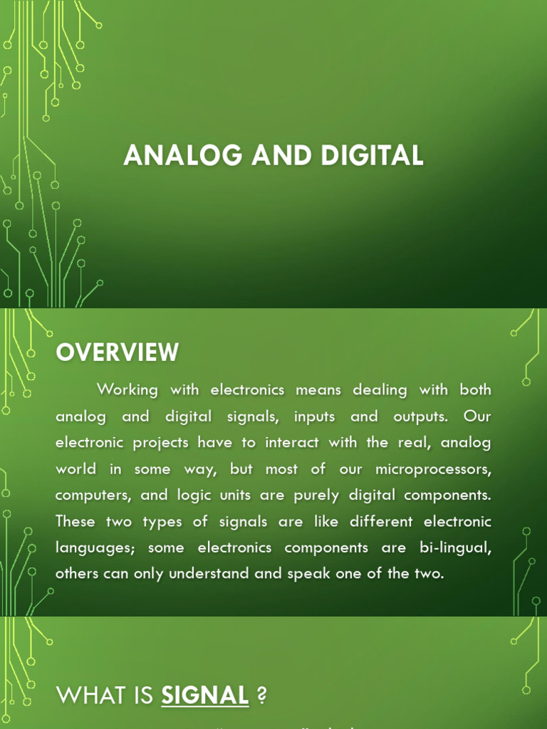 Analog and Digital | PDF | Digital Signal | Analog Signal