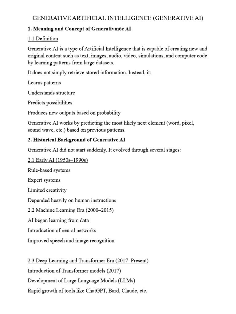 Generative Ai | PDF | Deep Learning | Artificial Intelligence