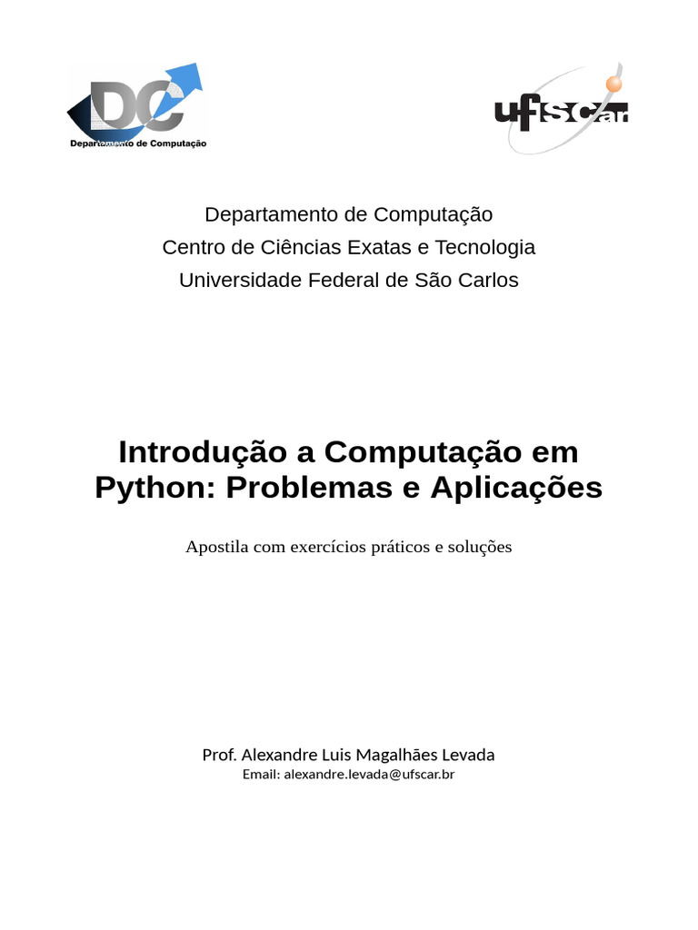 Apostila de Introducao A Computacao em P | PDF | Python (linguagem de ...