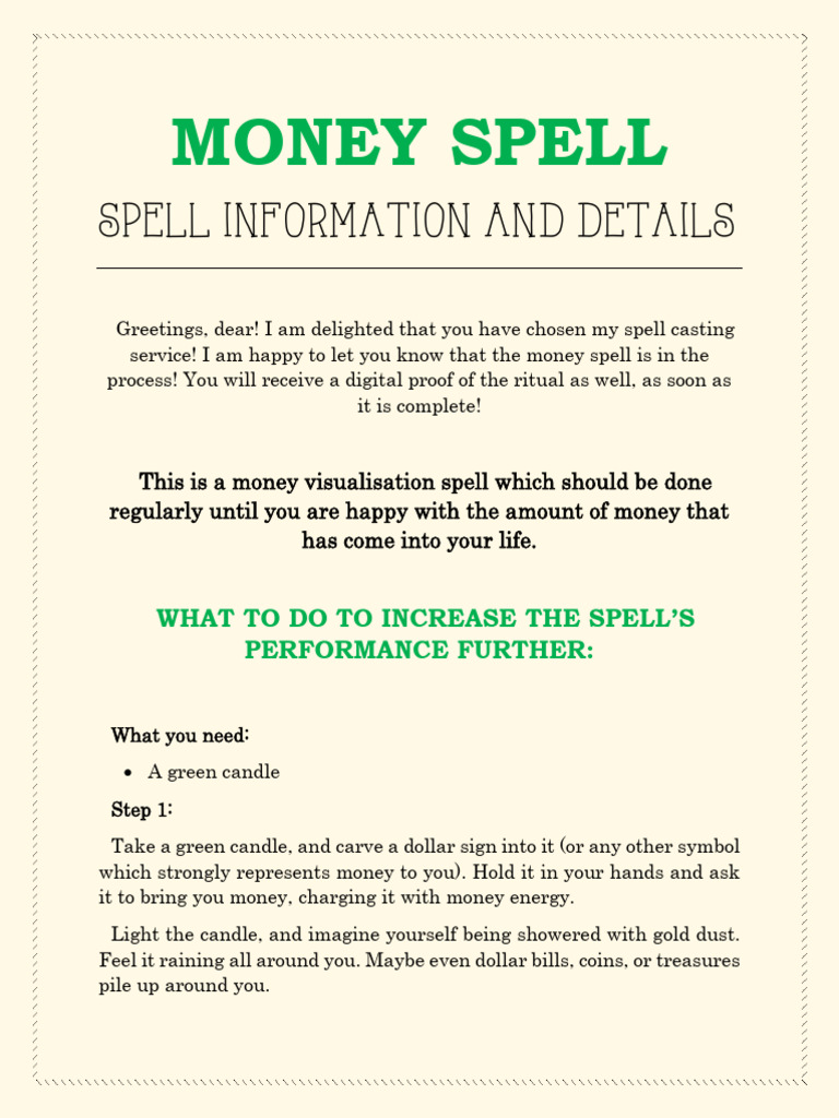 Money Spell | PDF
