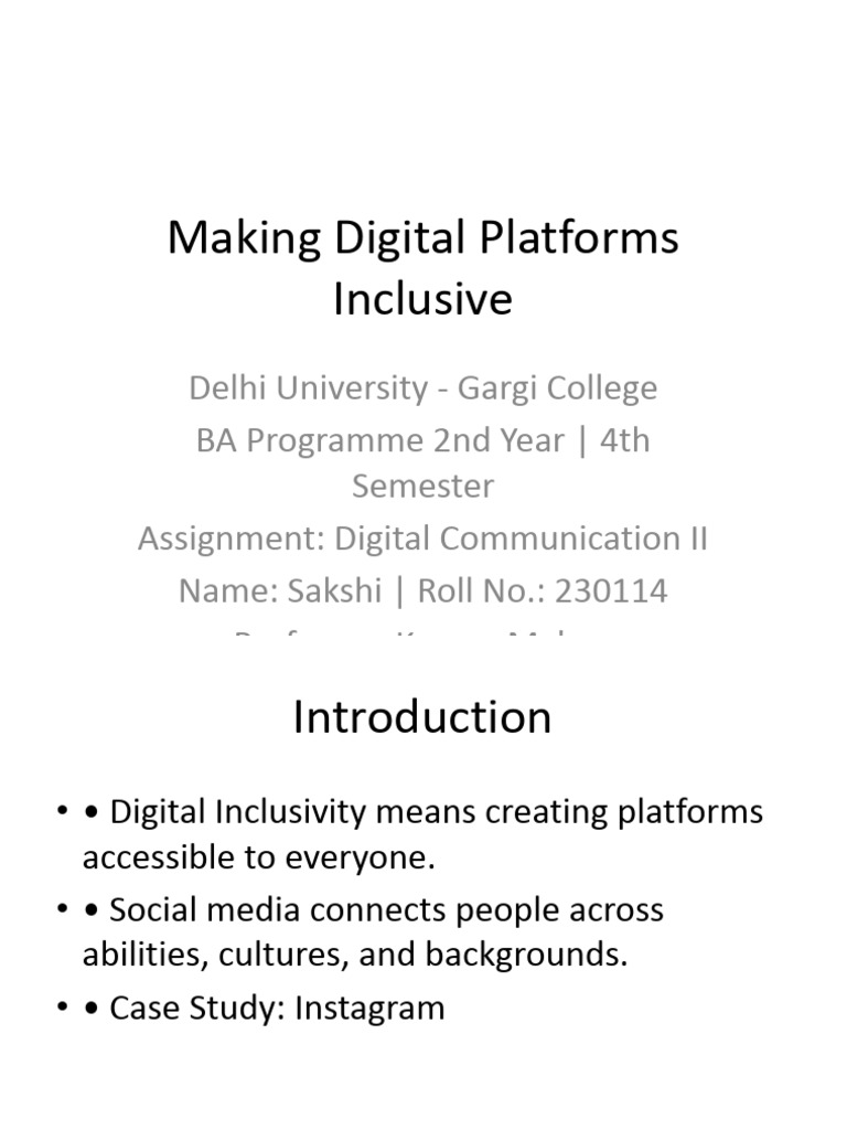 Making Digital Platforms Inclusive | PDF