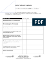 Worksheet To Evaluate Drug Studies