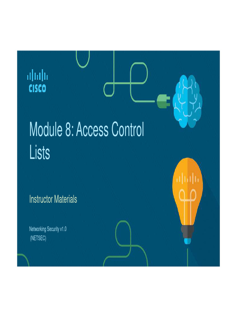 Network Security v1.0 - Module 8 Access Control Lists | PDF | I Pv6 ...