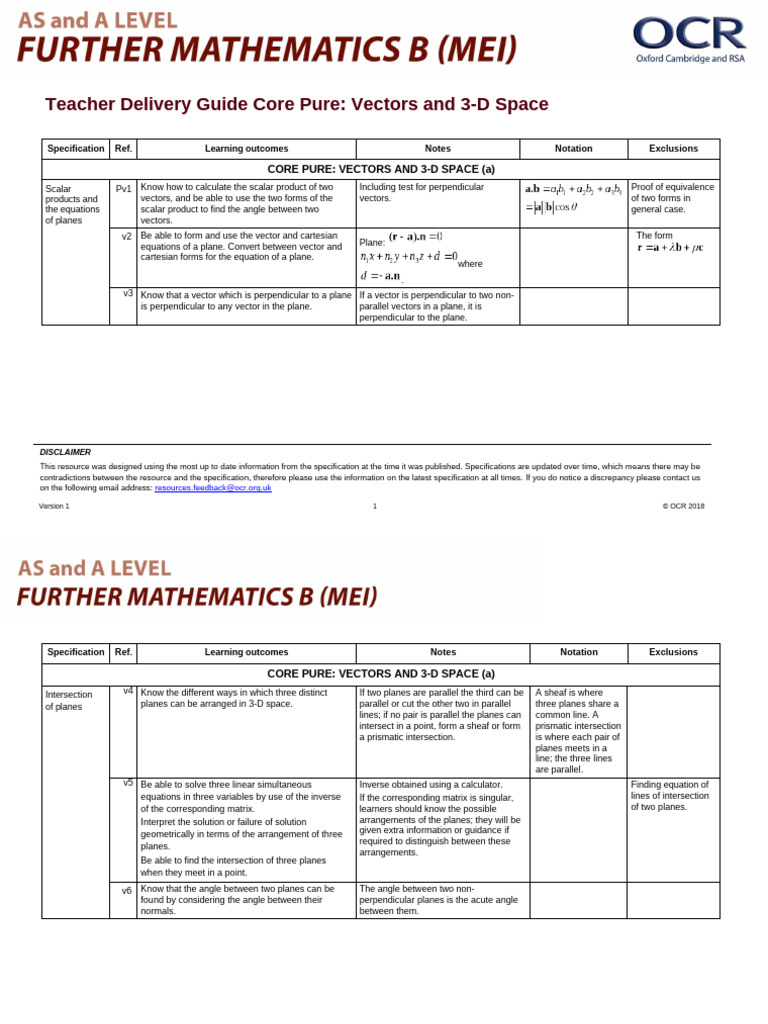 Core Pure Vectors and 3 D Space | PDF | Euclidean Vector | Vector Space