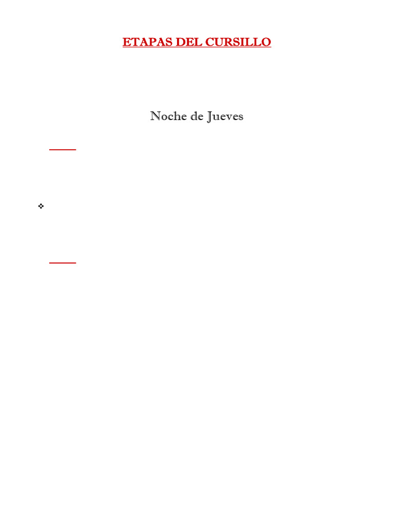 Etapas Del Cursillo Lva | PDF | Gracia divina | Cristo (título)