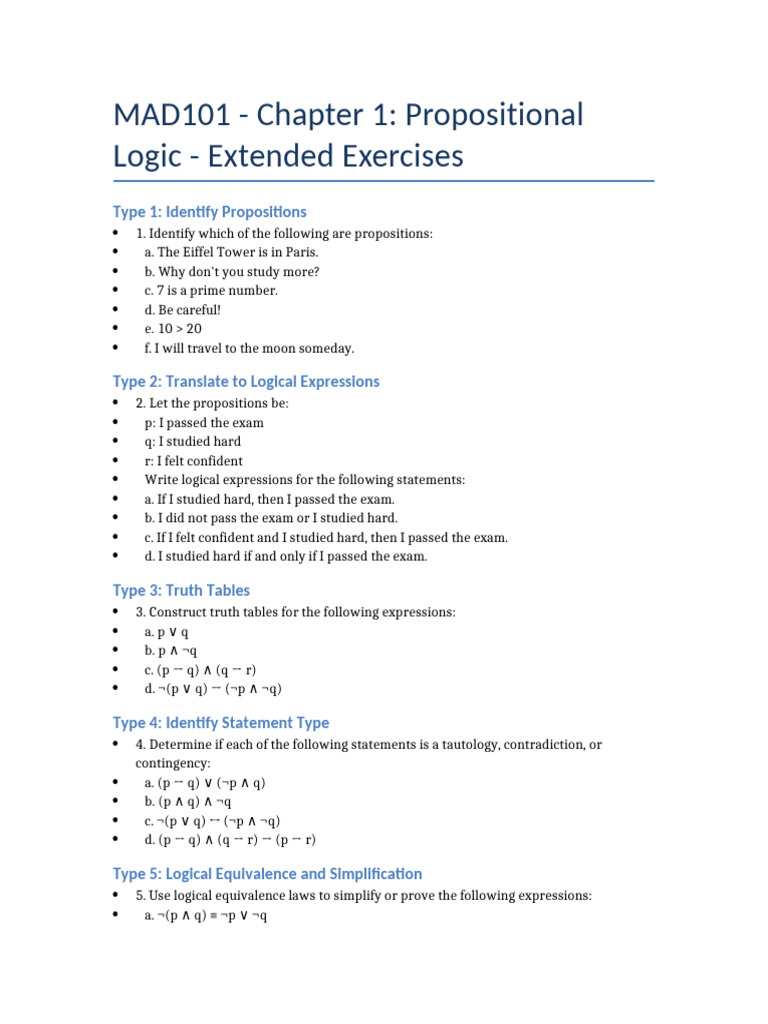 MAD101 Chapter1 Exercises en Extended | PDF