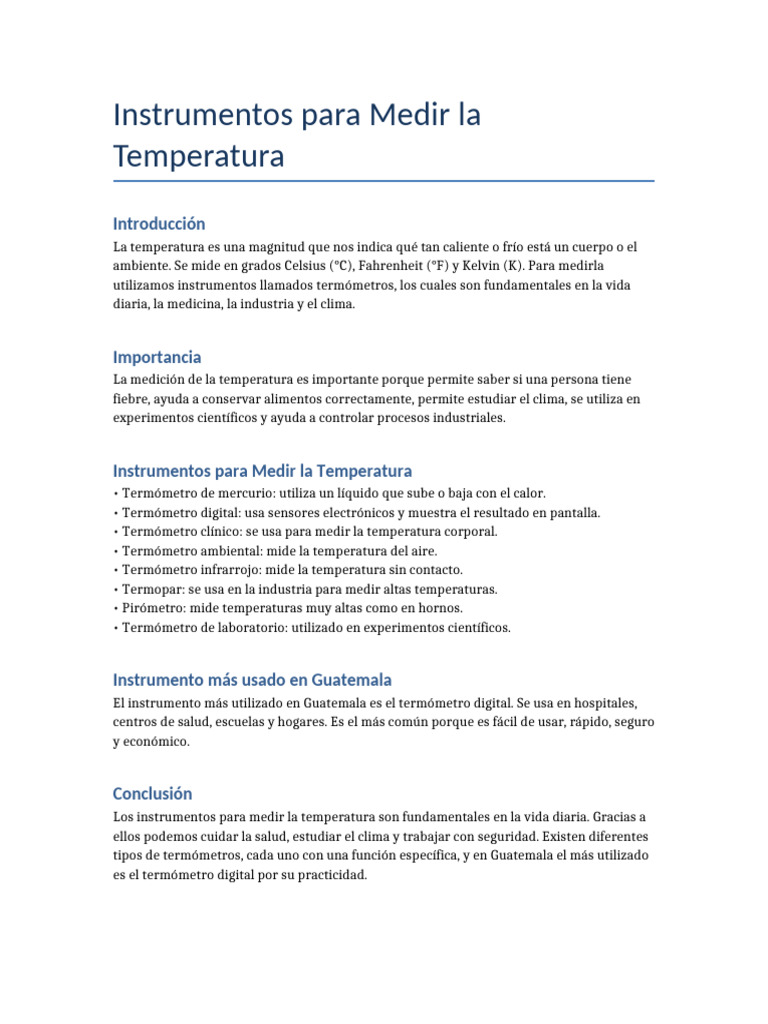 Instrumentos para Medir La Temperatura | PDF