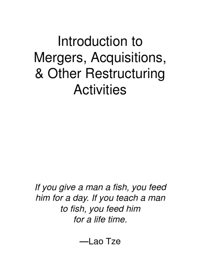 Mergers and Acquisitions Overview Guide | PDF | Mergers And ...