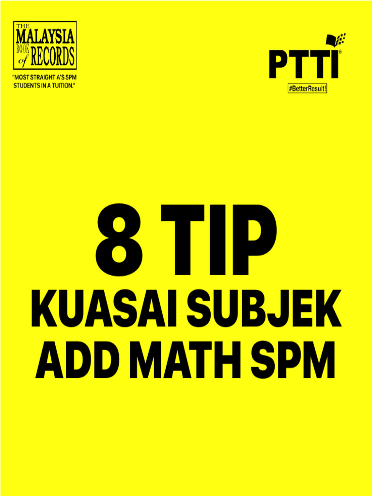8 Tip Kuasai Subjek Add Math SPM | PDF