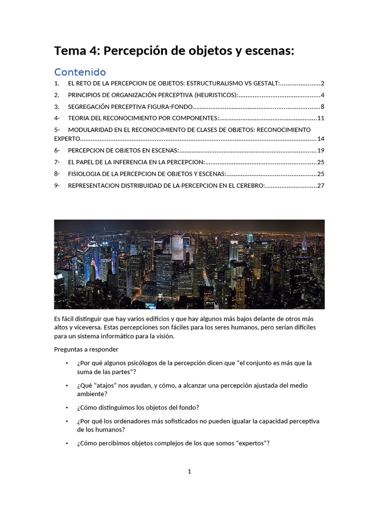 Wuolah-free-Tema 4 Percepcion de Objetos y Escenas | PDF | Percepción ...